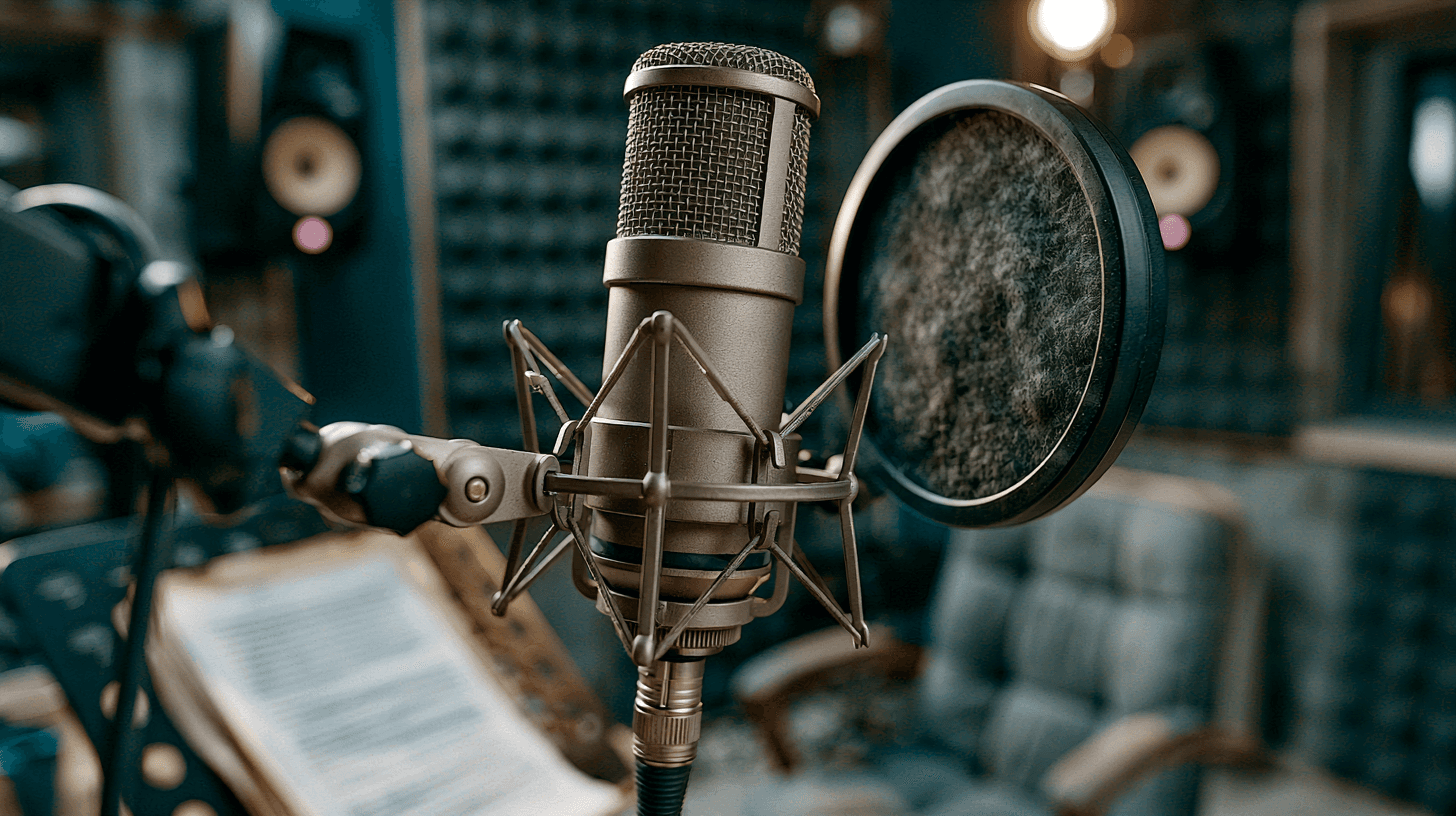 A professional recording booth ready for a new audiobook project